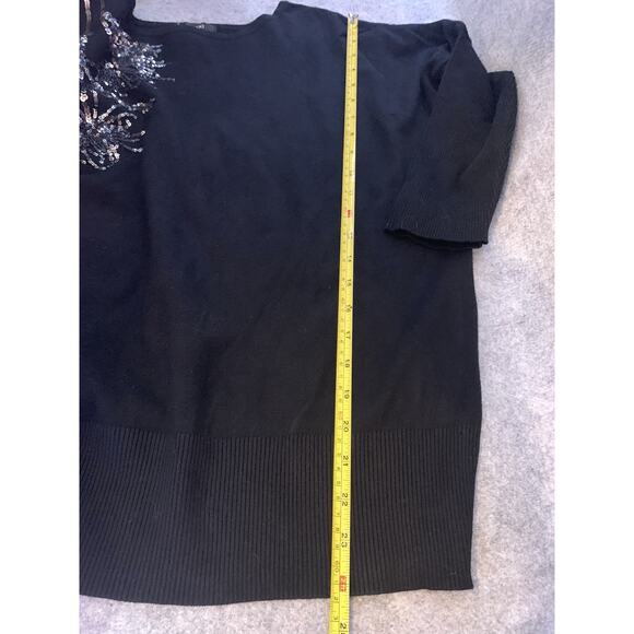 Alfani Embellished Dolman Sleeve Sweater, Women’s Petite Large, Black W/ Sequins - Picture 13 of 14